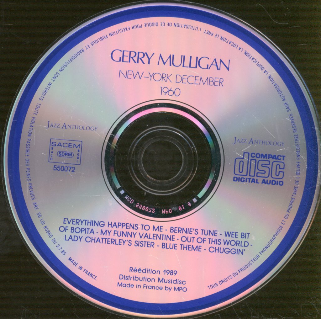 Gerry Mulligan - New-York December 1960 - Cd