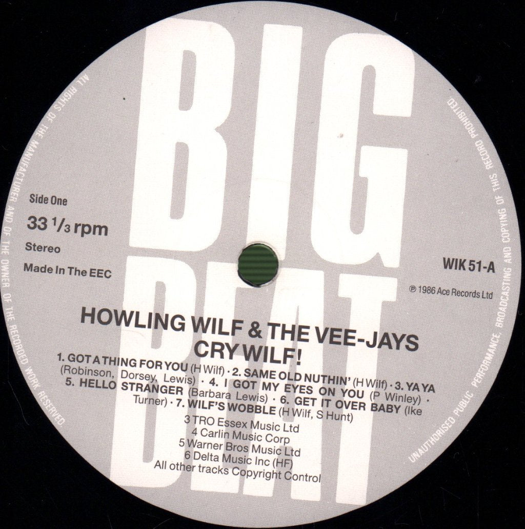Howlin' Wilf And The Vee-Jays - Cry Wilf! - Lp