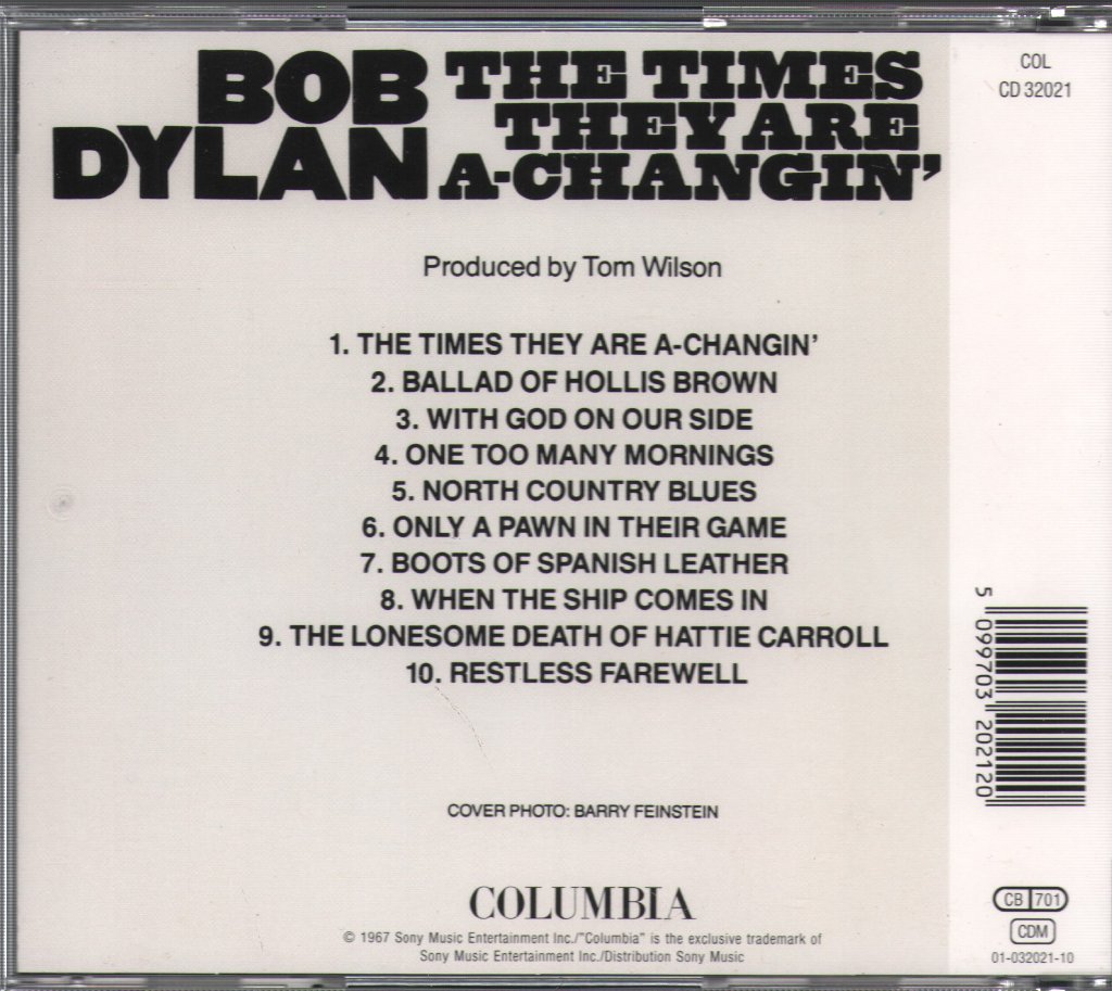 Bob Dylan - Times They Are A-Changin' - Cd