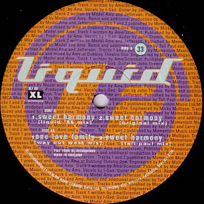 Liquid - Sweet Harmony / One Love Family - 12 Inch