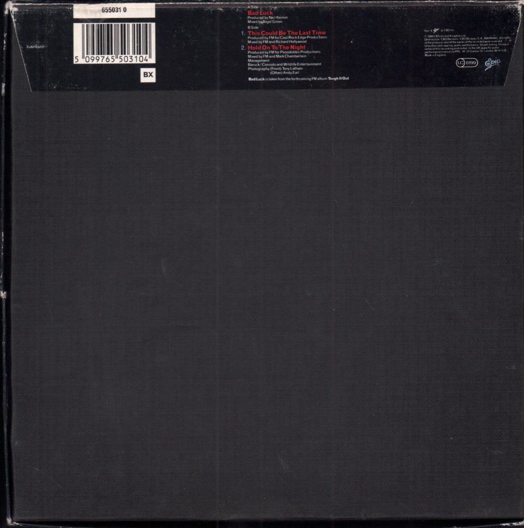 Fm (Uk Rock Group) - Bad Luck - 7 Inch