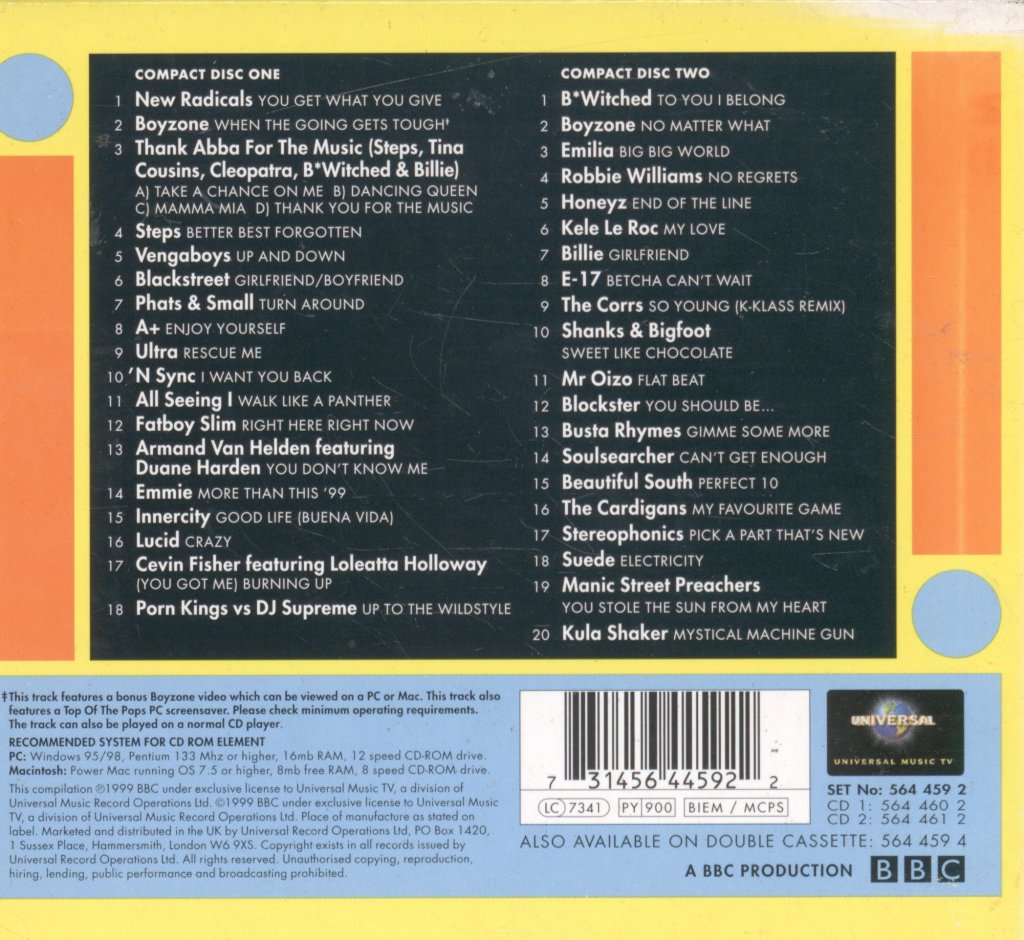 Various Artists - Top Of The Pops '99 Volume One - Double Cd