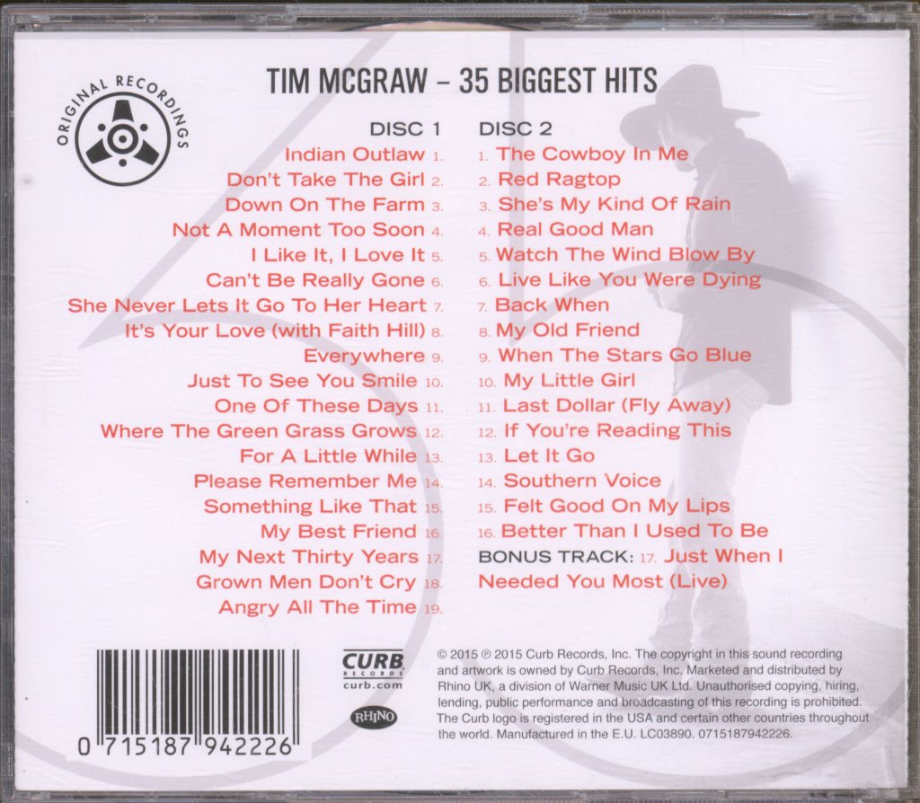 Tim Mcgraw - 35 Biggest Hits - Double Cd