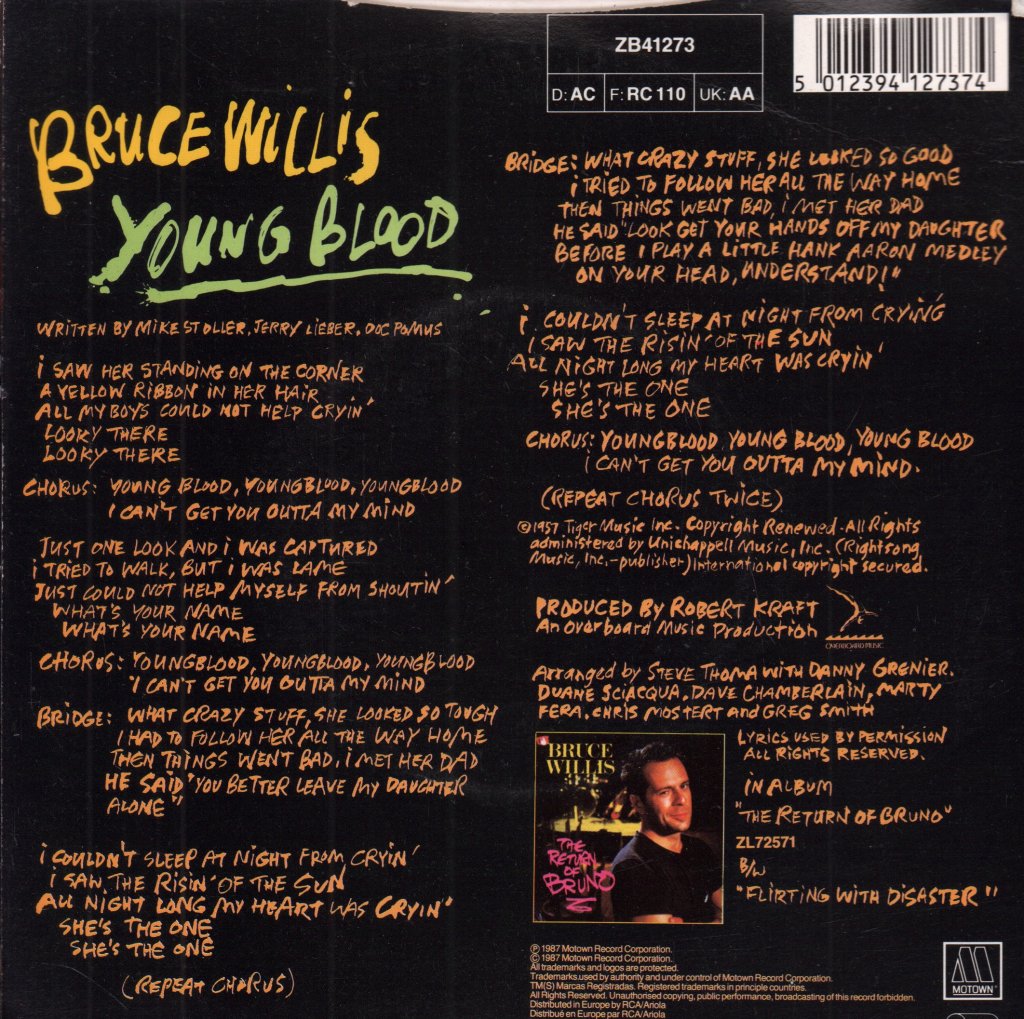 Bruce Willis - Young Blood - 7 Inch