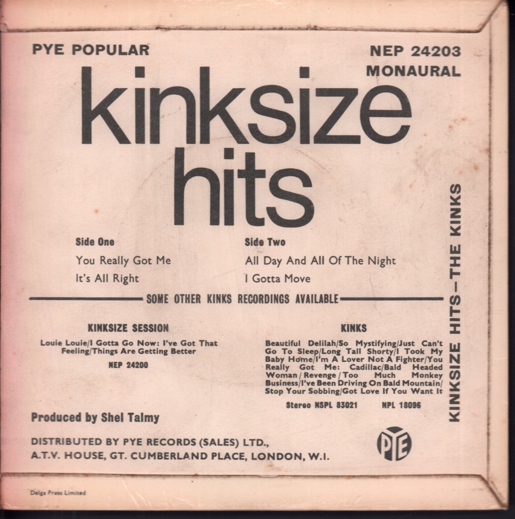 Kinks - Kinksize Hits - 7 Inch
