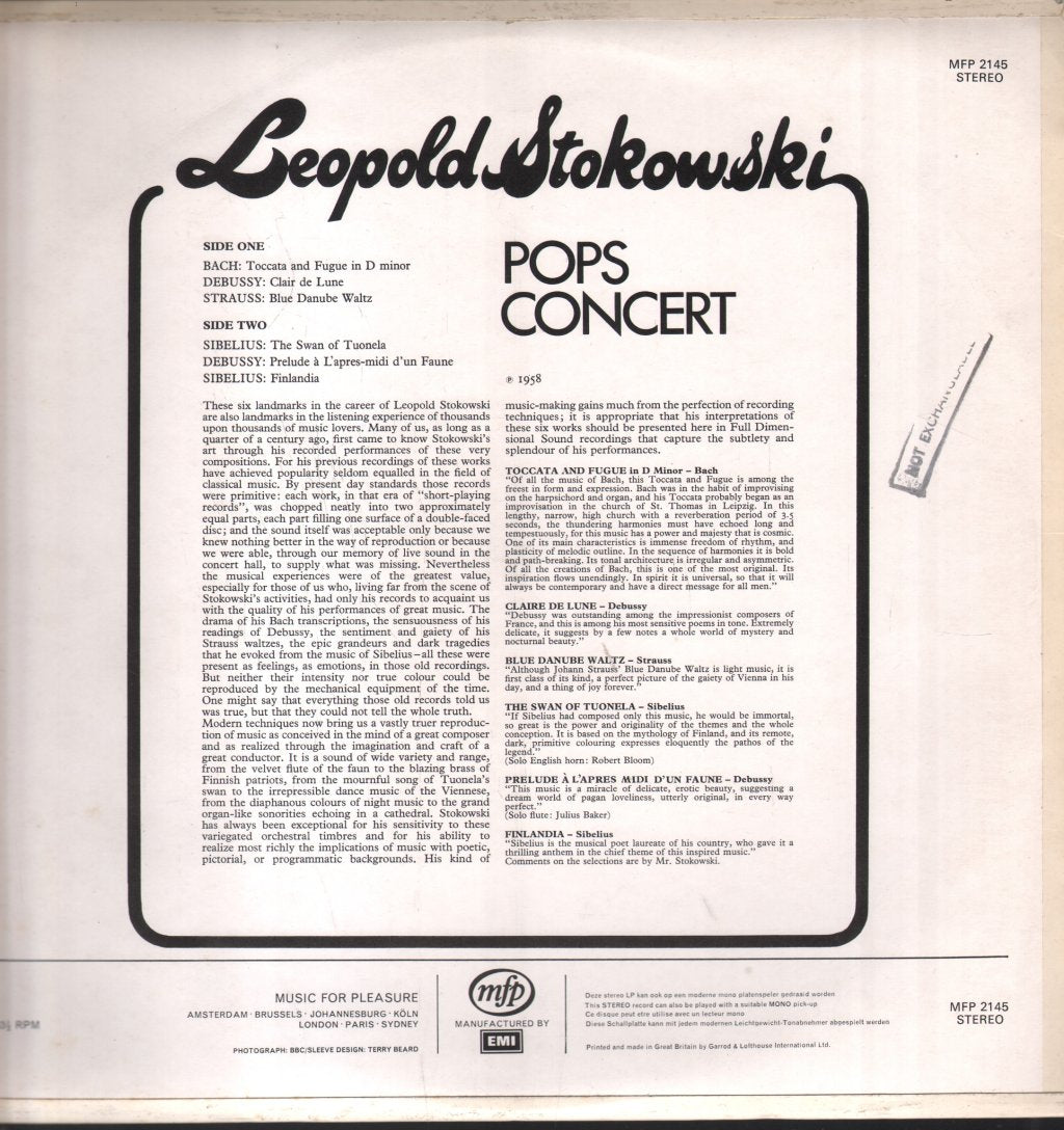 Leopold Stokowski - Pops Concert - Lp