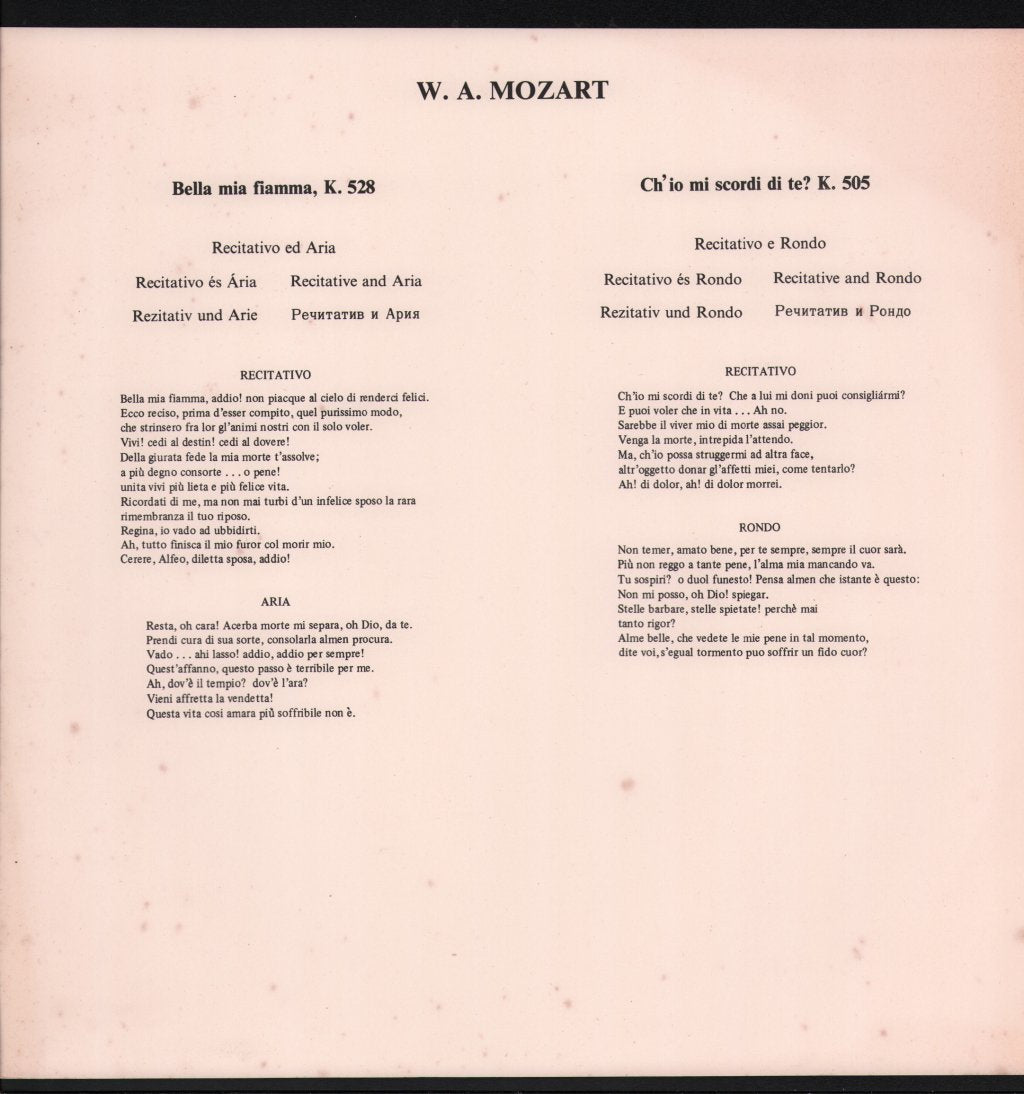 Sylvia Sass - Mozart Arias - Lp