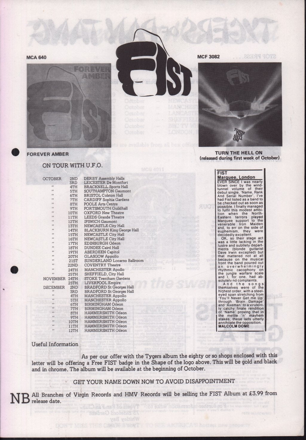 Mca News fist quartz wishbone ash tygers of pan tang white spirit steppenwolf trooper rossington collins band - newsletter - Newsletter