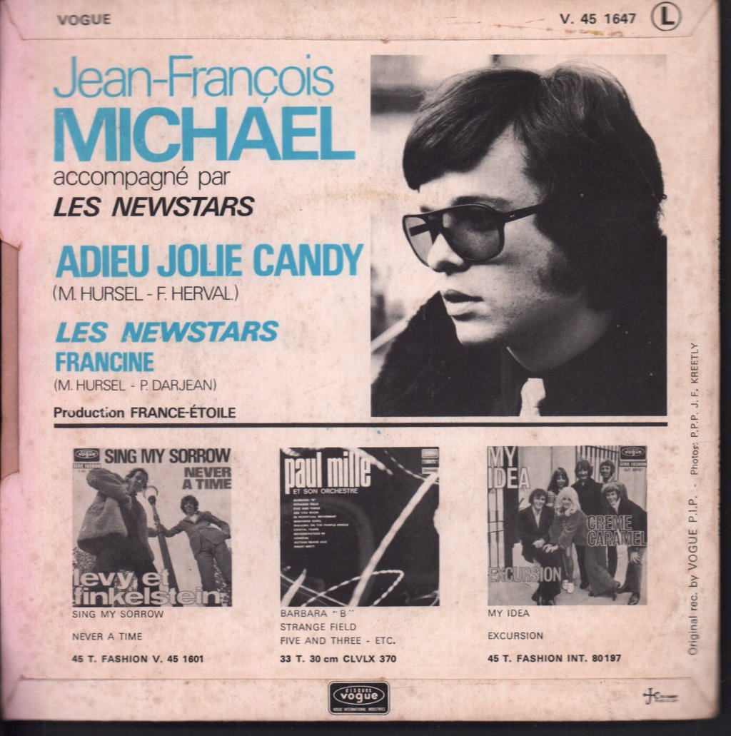 Jean-Francois Michael / Les Newstars - Adieu Jolie Candy / Francine - 7 Inch