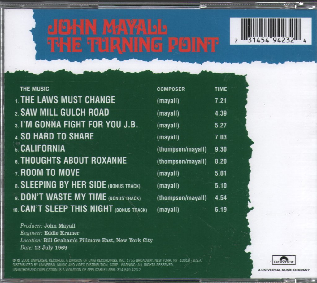 John Mayall - Turning Point - Cd