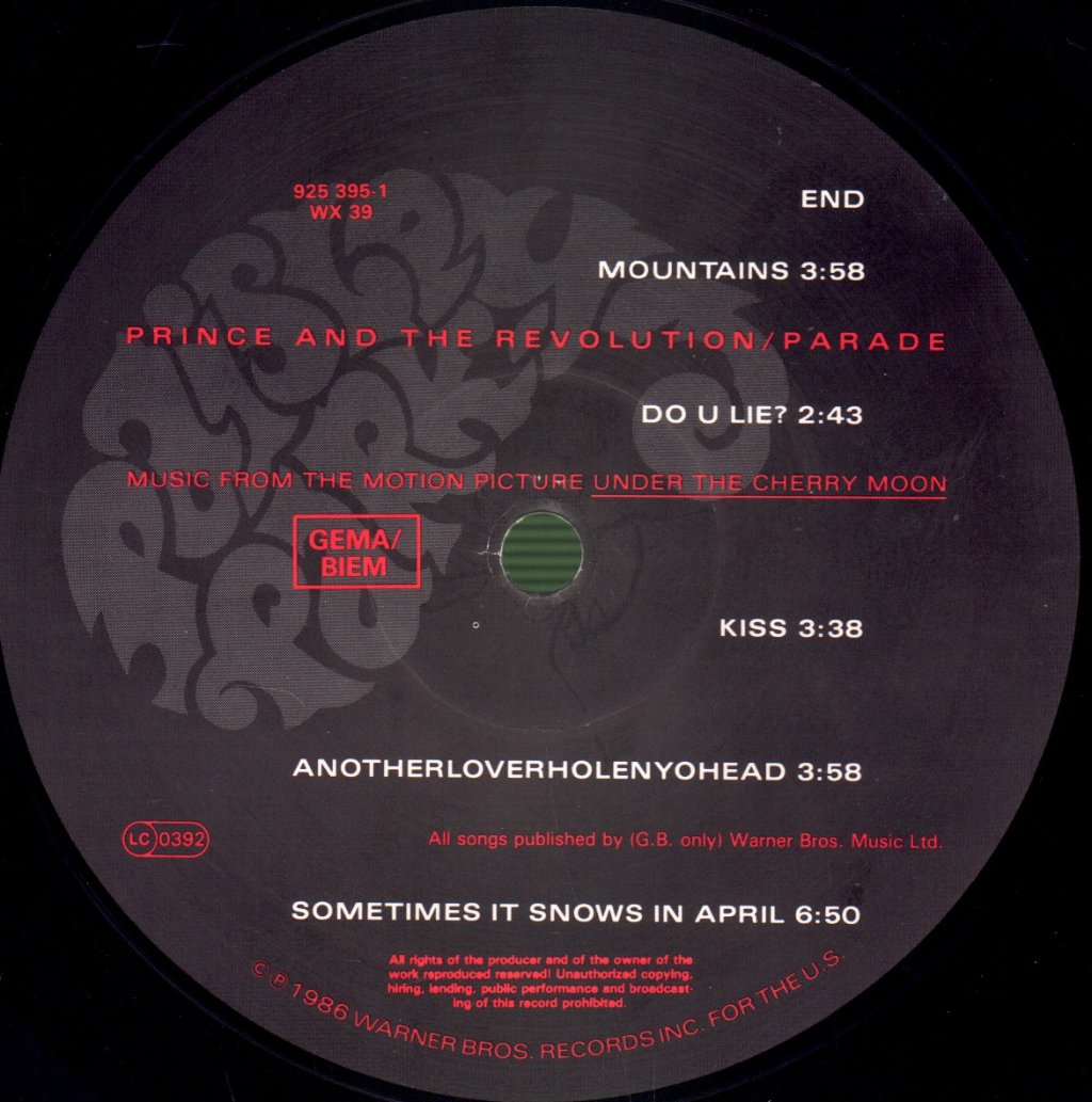 Prince - Parade - Lp