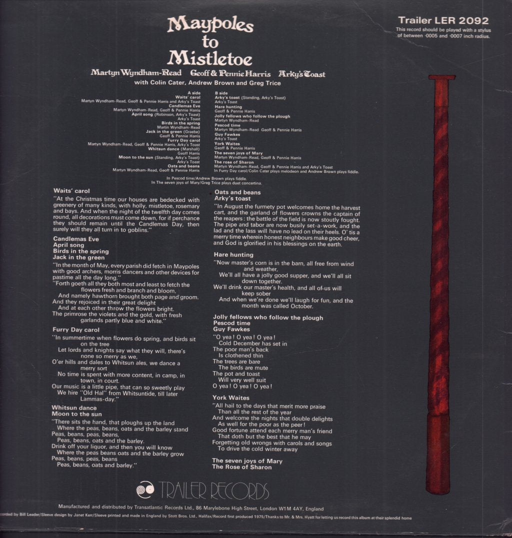 Martyn Wyndham-Read/Geoff And Penny Harris/Arky's Toast - Maypoles To Mistletoe - Lp