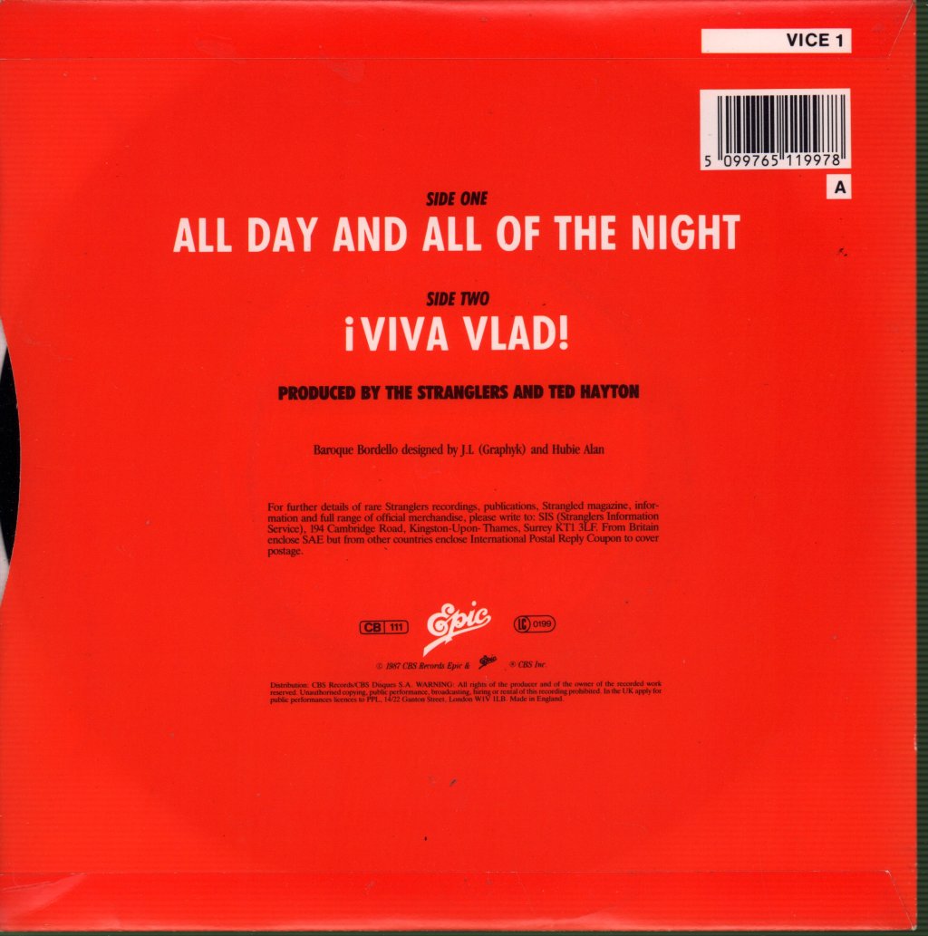 Stranglers - All Day And All Of The Night - 7 Inch