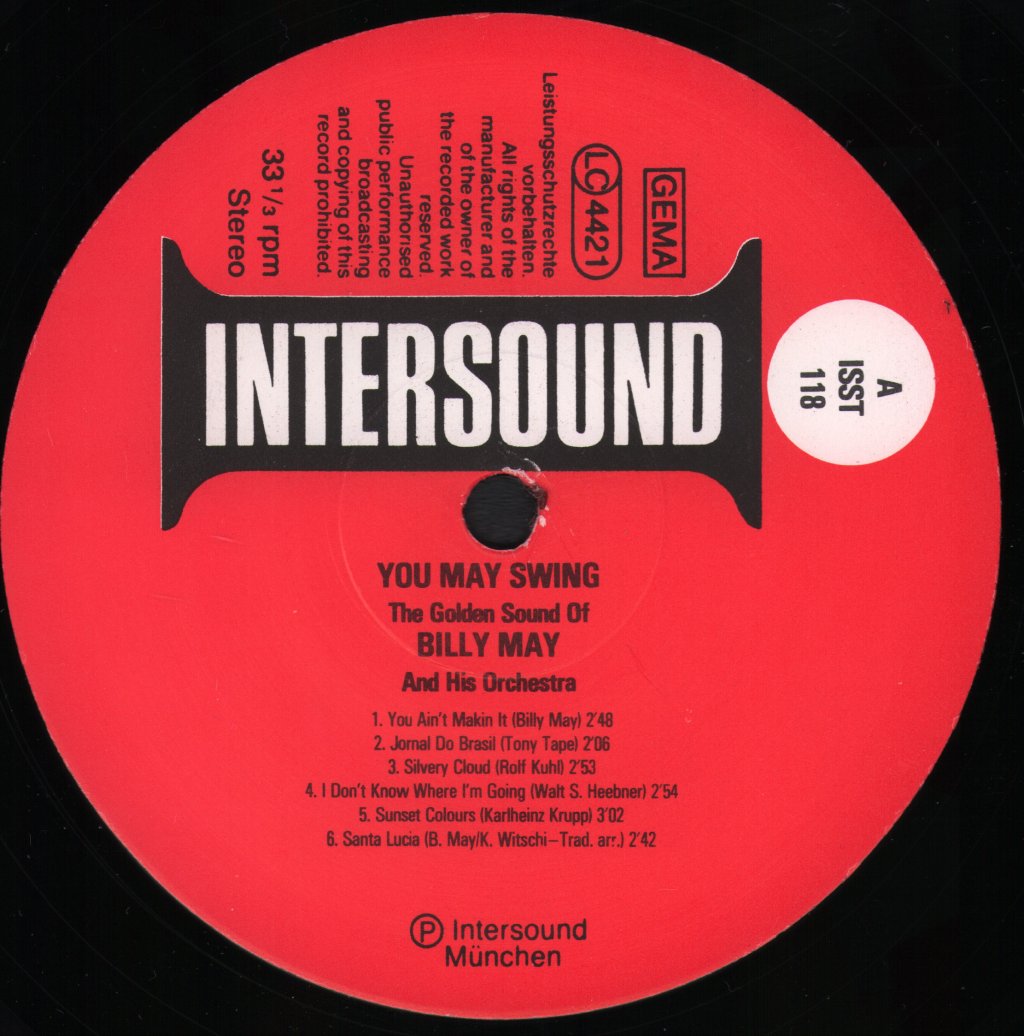 Billy May And His Orchestra - You May Swing - Lp
