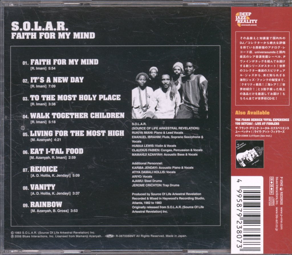 S.O.L.A.R. - Faith For My Mind - Cd
