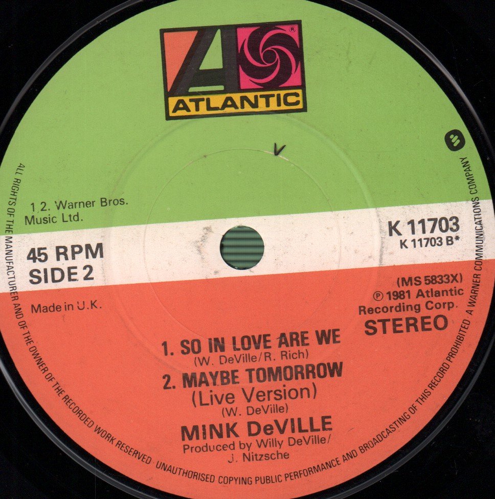 Mink Deville - Maybe Tomorrow - 7 Inch