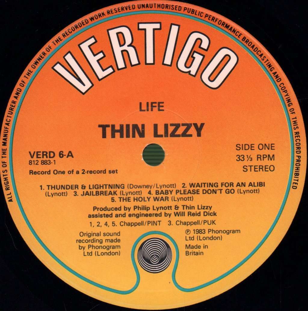 Thin Lizzy - Life Live - Double Lp