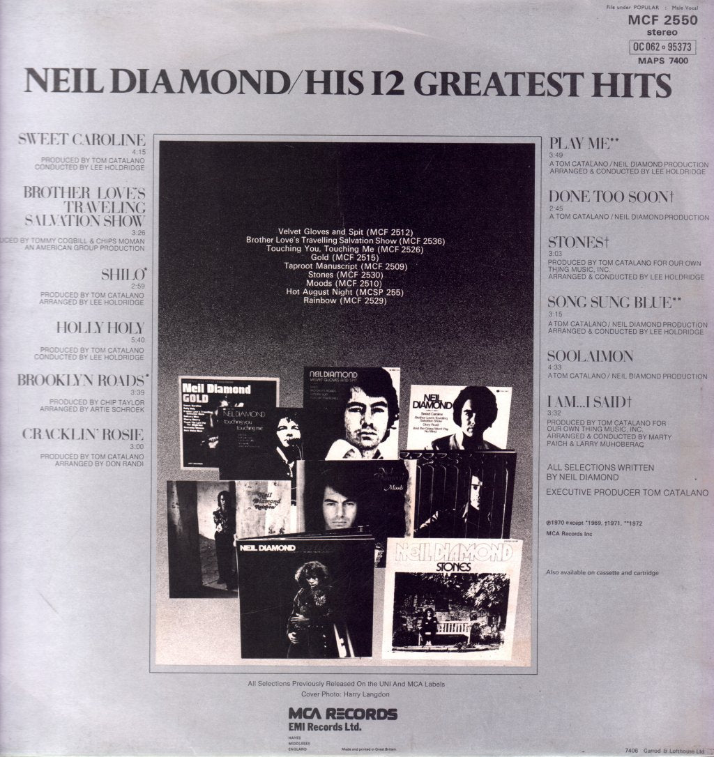 Neil Diamond - His 12 Greatest Hits - Lp