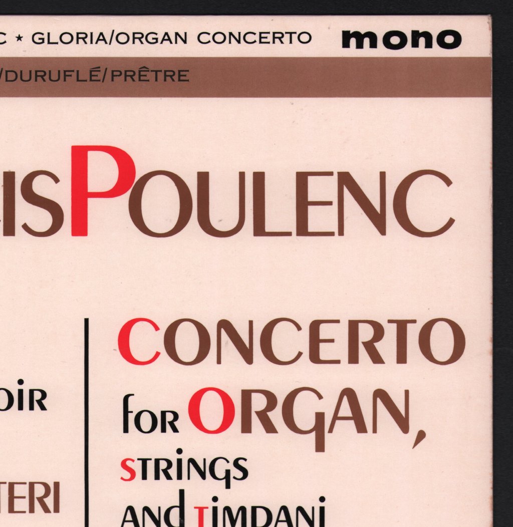 Rosanna Carteri / Maurice Durufle / Georges Pretre / French National Radio And Television Orchestra - Francis Poulenc - Gloria / Concerto For Organ - Lp