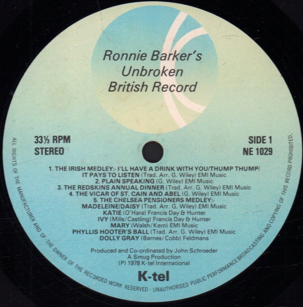 Ronnie Barker - Unbroken British Record - Lp