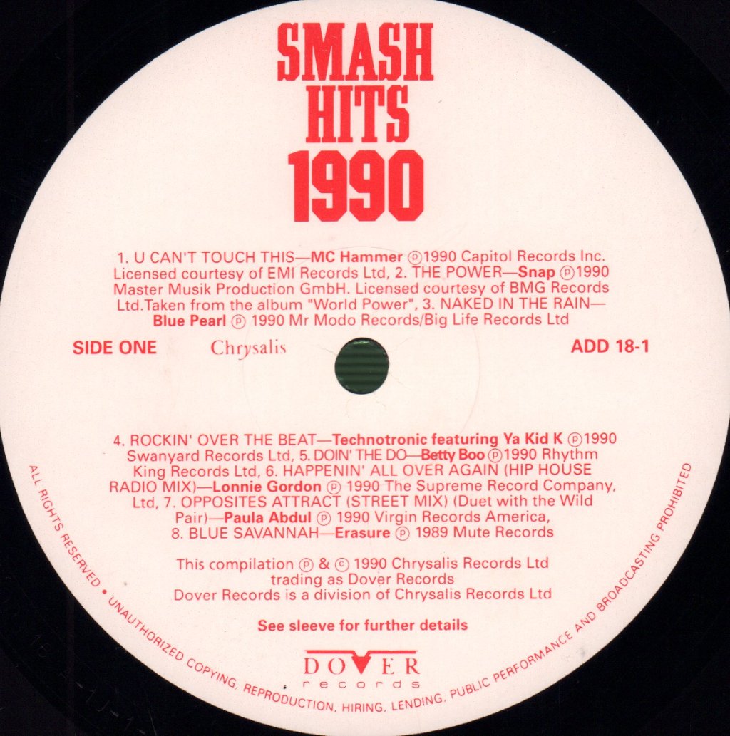 Various Artists - Smash Hits 1990 - Double Lp