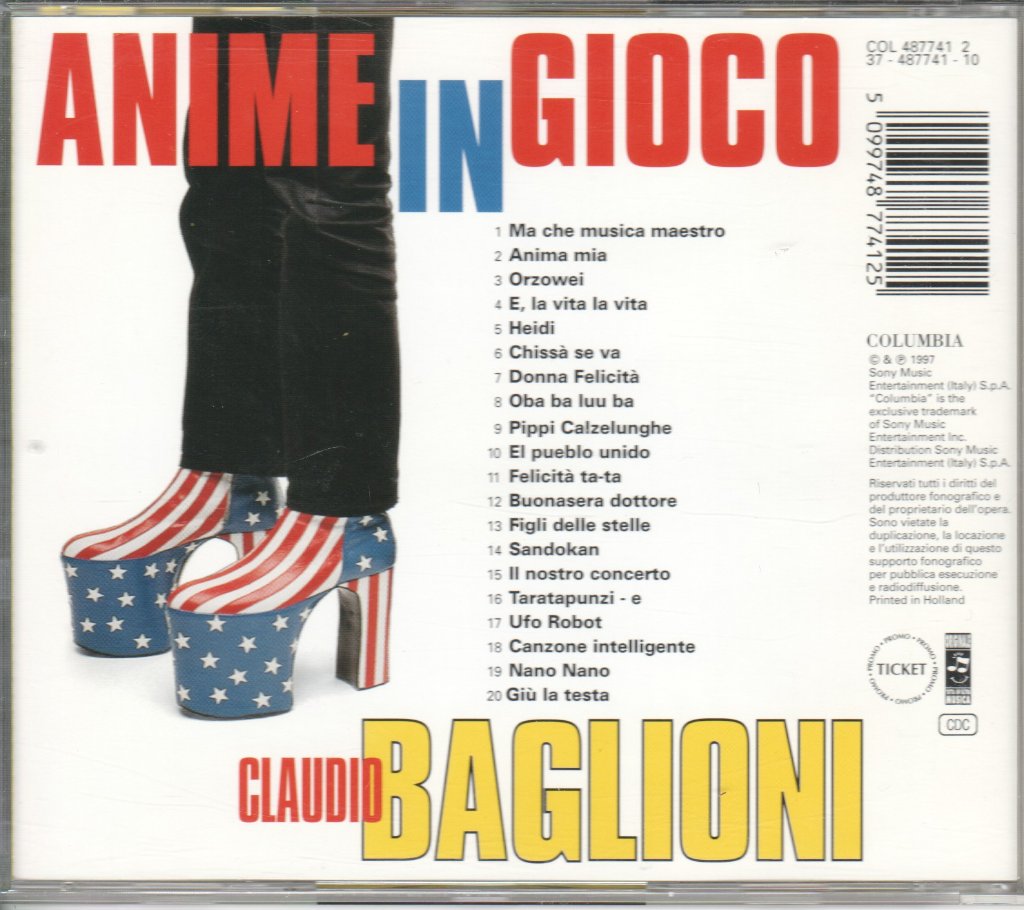 Claudio Baglioni - Anime In Gioco - Cd