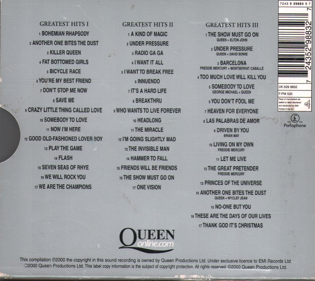 Queen - Greatest Hits 1, 2 And 3 - Cd Set