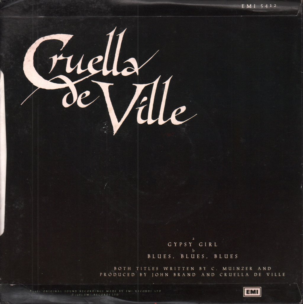 Cruella De Ville - Gypsy Girl - 7 Inch
