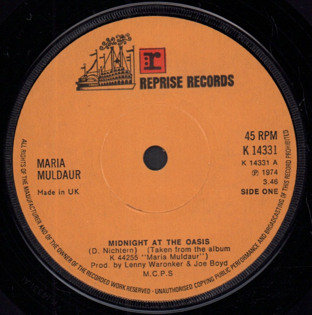 Maria Muldaur - Midnight At The Oasis - 7 Inch