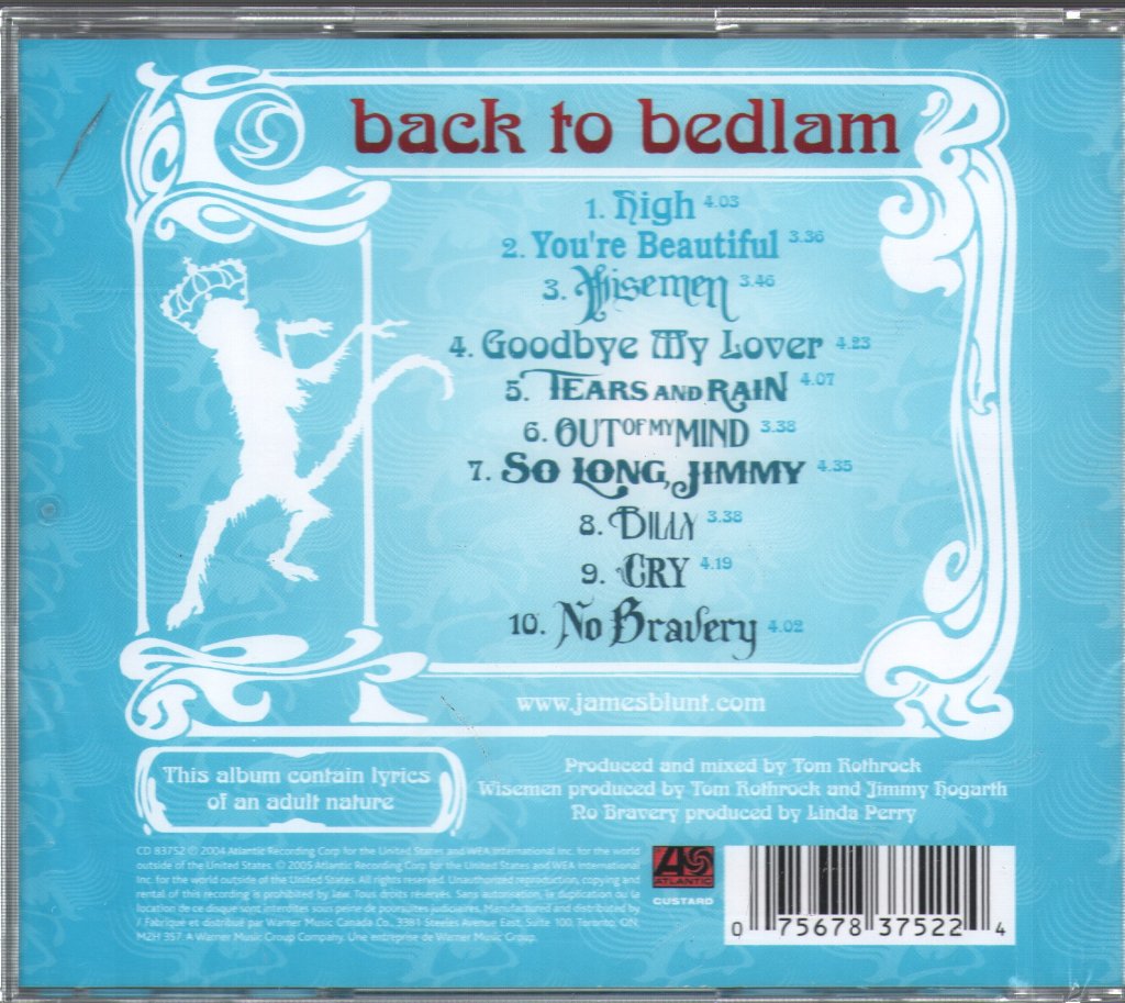 James Blunt - Back To Bedlam - Cd