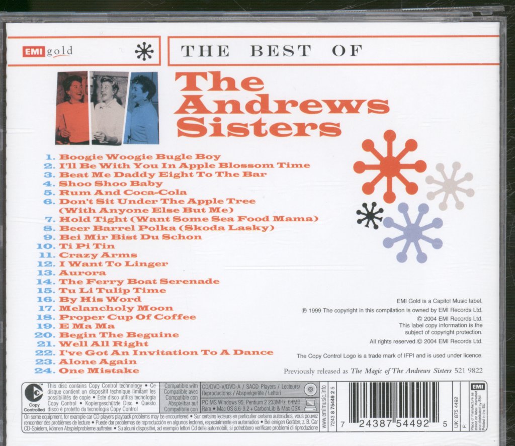 Andrews Sisters - Best Of - Cd