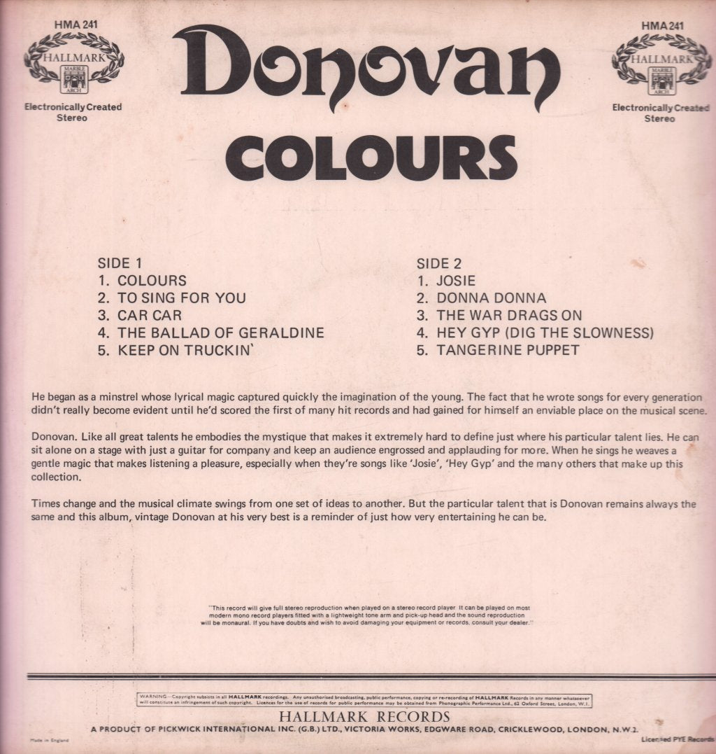 Donovan - Colours - Lp