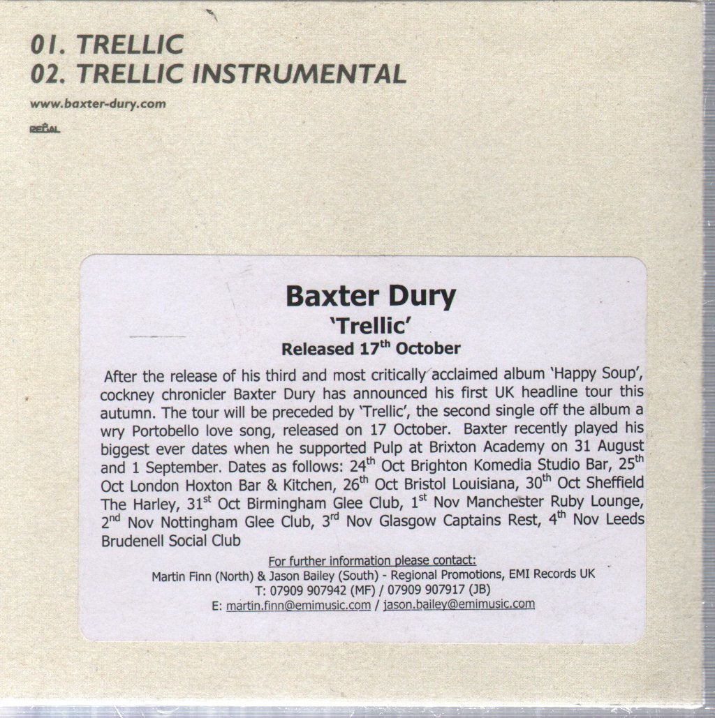 Baxter Dury - Trellic - Cdr