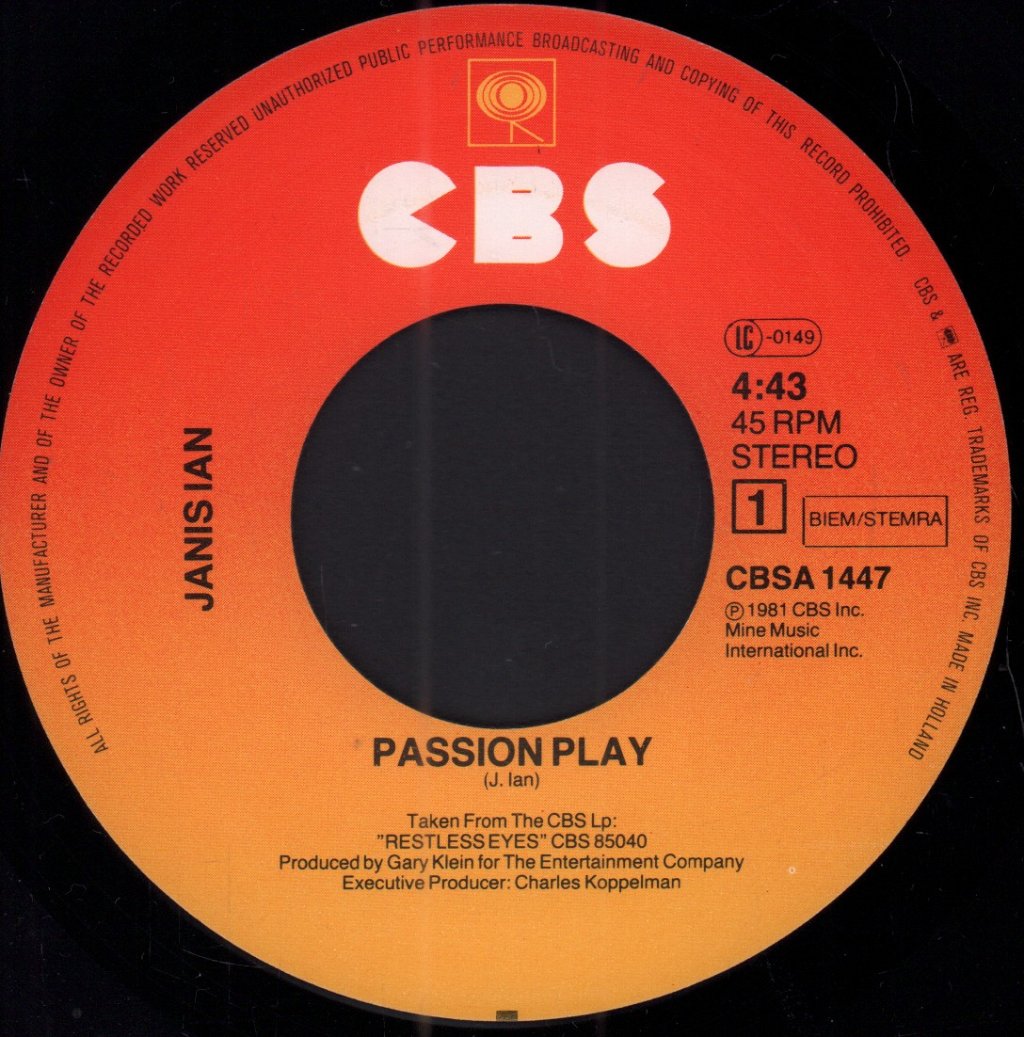Janis Ian - Passion Play - 7 Inch