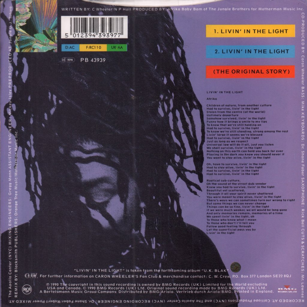Caron Wheeler - Livin' In The Light - 7 Inch