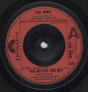 Who - You Better You Bet - 7 Inch