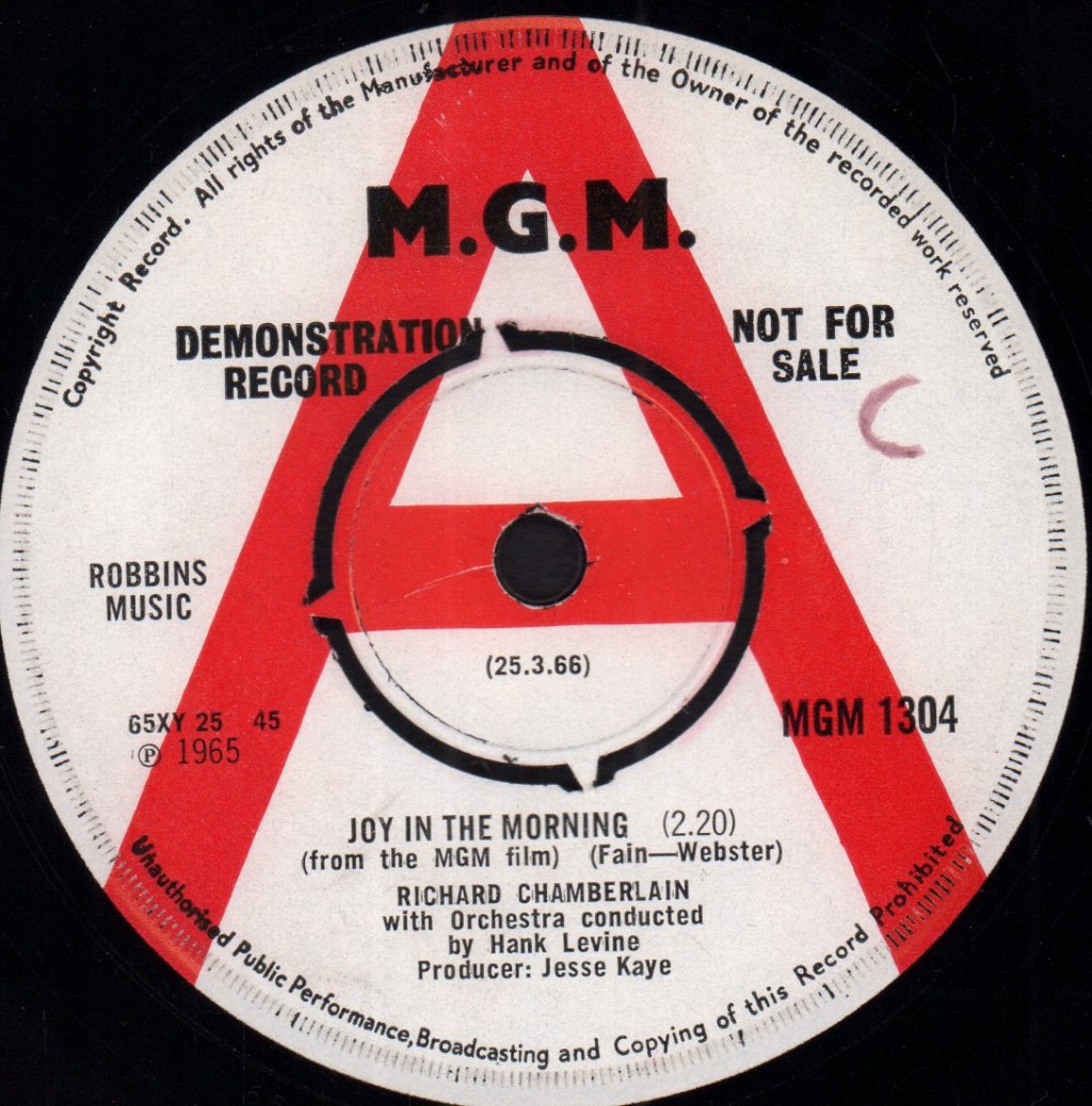 Richard Chamberlain - Joy In The Morning from the MGM film - 7 Inch