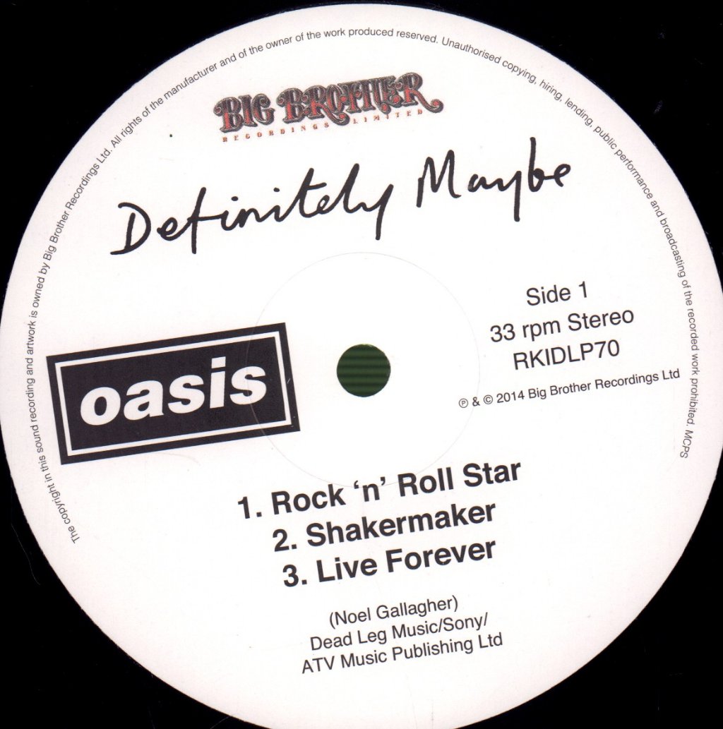 Oasis - Definitely Maybe - Double Lp