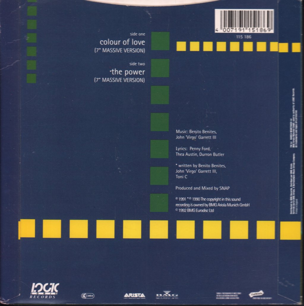 Snap - Colour Of Love - 7 Inch