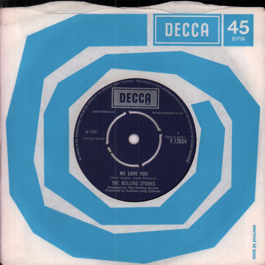 Rolling Stones - We Love You - 7 Inch