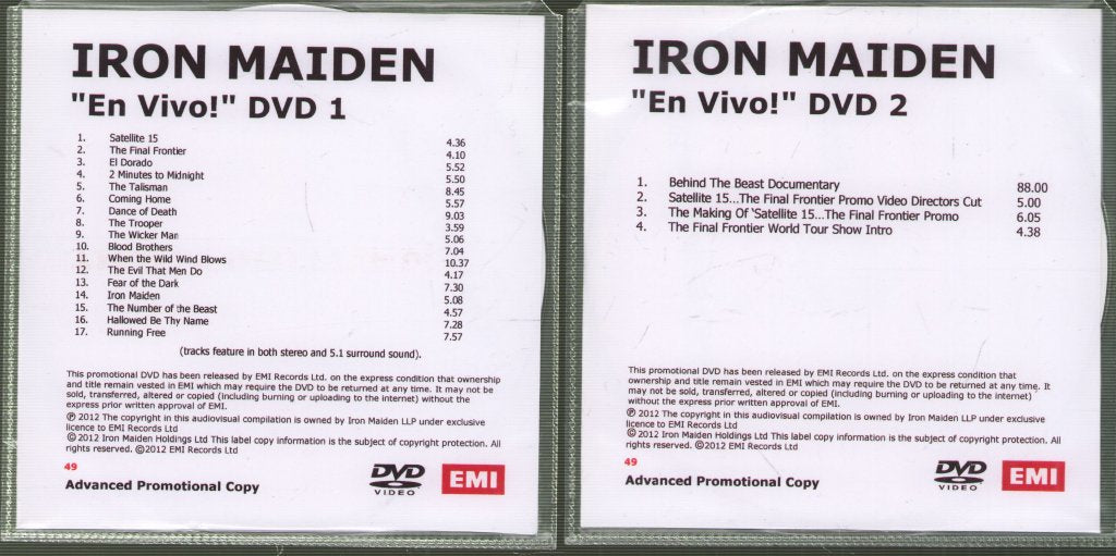 Iron Maiden - En Vivo! - Double Dvd