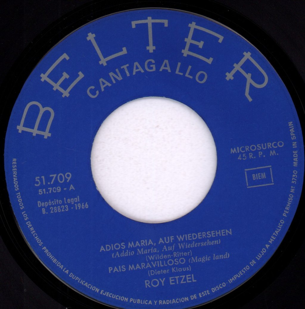 Roy Etzel - Adios Maria, Auf Wiedersehen - 7 Inch