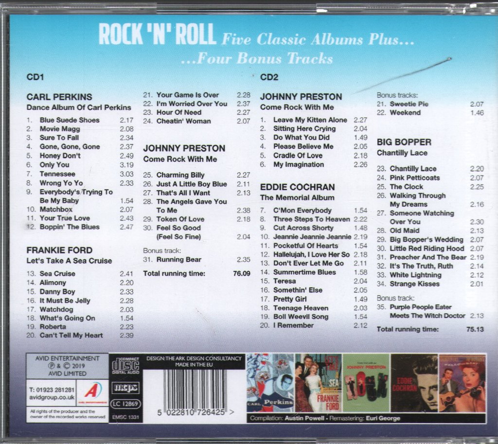 Various Artists - Rock 'N' Roll - Five Classic Albums Plus... - Double Cd