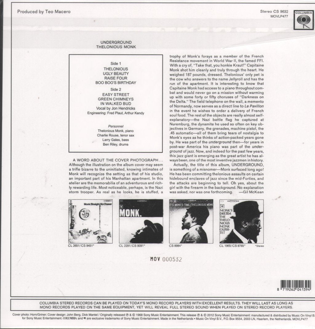 Thelonious Monk - Underground - Lp