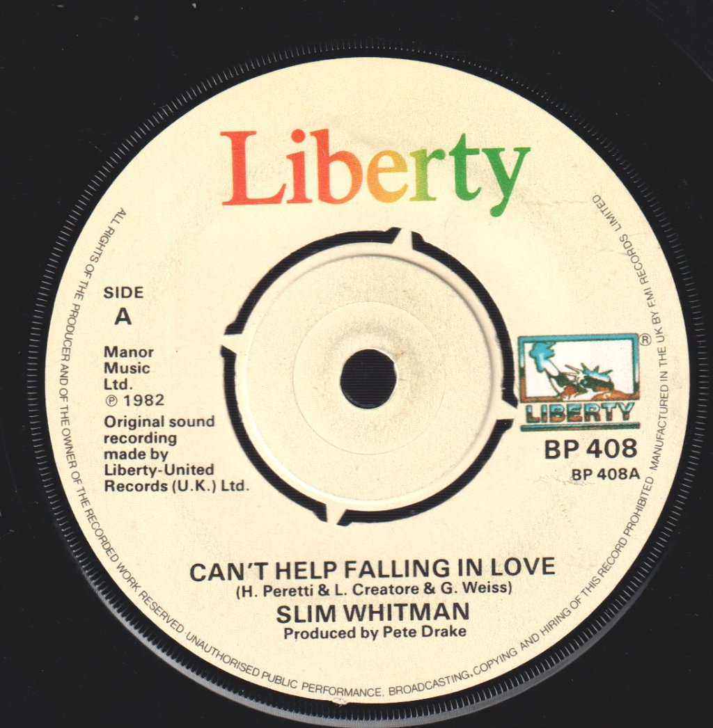 Slim Whitman - Can't Help Falling In Love - 7 Inch
