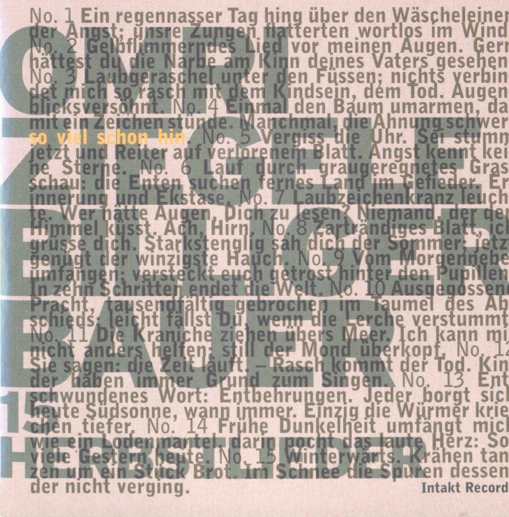 Omri Ziegele Billiger Bauer - So Viel Schon Hin. 15 Herbstlieder - Cd