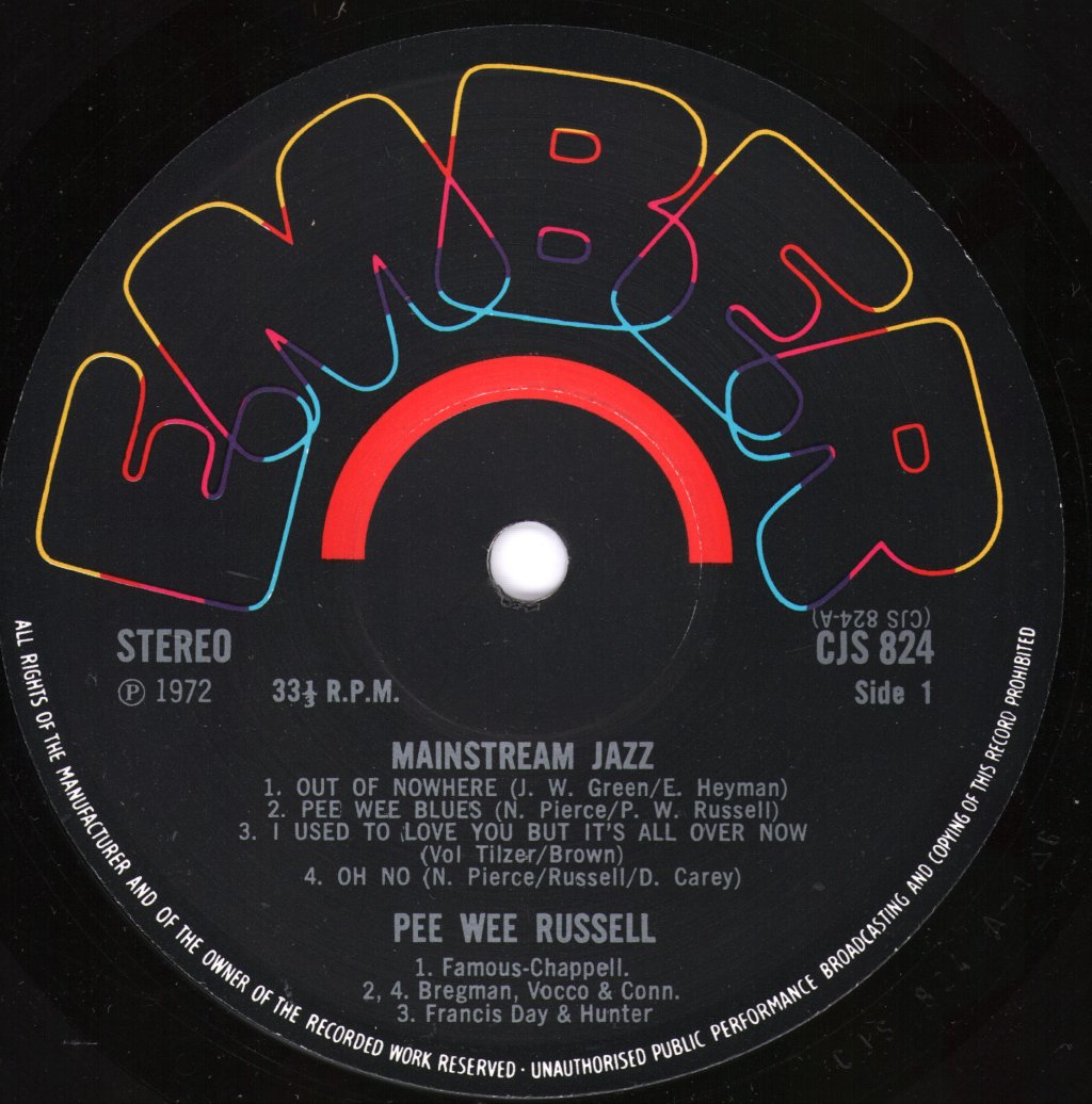 Pee Wee Russell - Mainstream Jazz - Lp