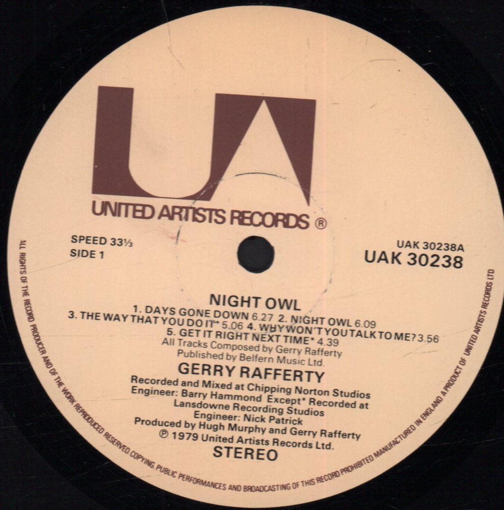 Gerry Rafferty - Night Owl - Lp