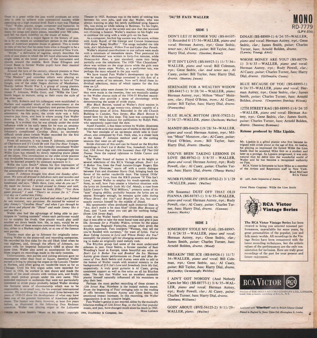 Fats Waller - 34/35 - Lp