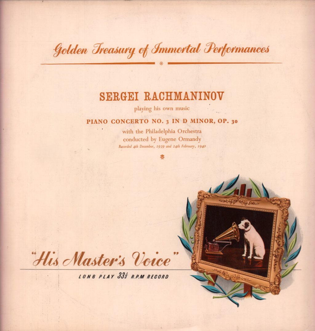 Philadelphia Orchestra - rachmaninov Piano Concerto No. 3 In D Minor, Op. 30 - Lp